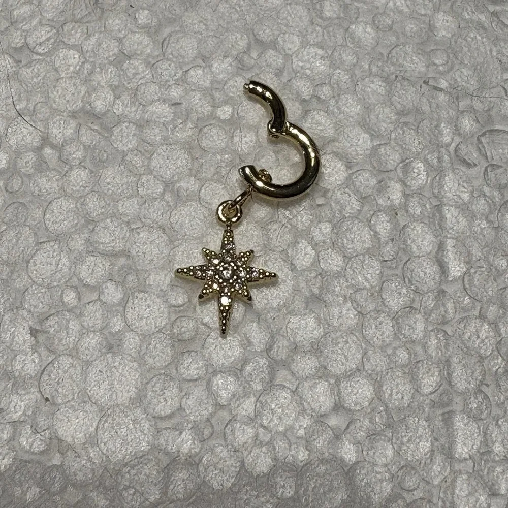 Celestial‎ Moon Star Clip On Charms Gold Tone Rhinestone Fairy Boho Necklace